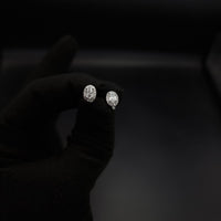 Thumbnail for Oval Small Clear Zircon Stone Stud Earring