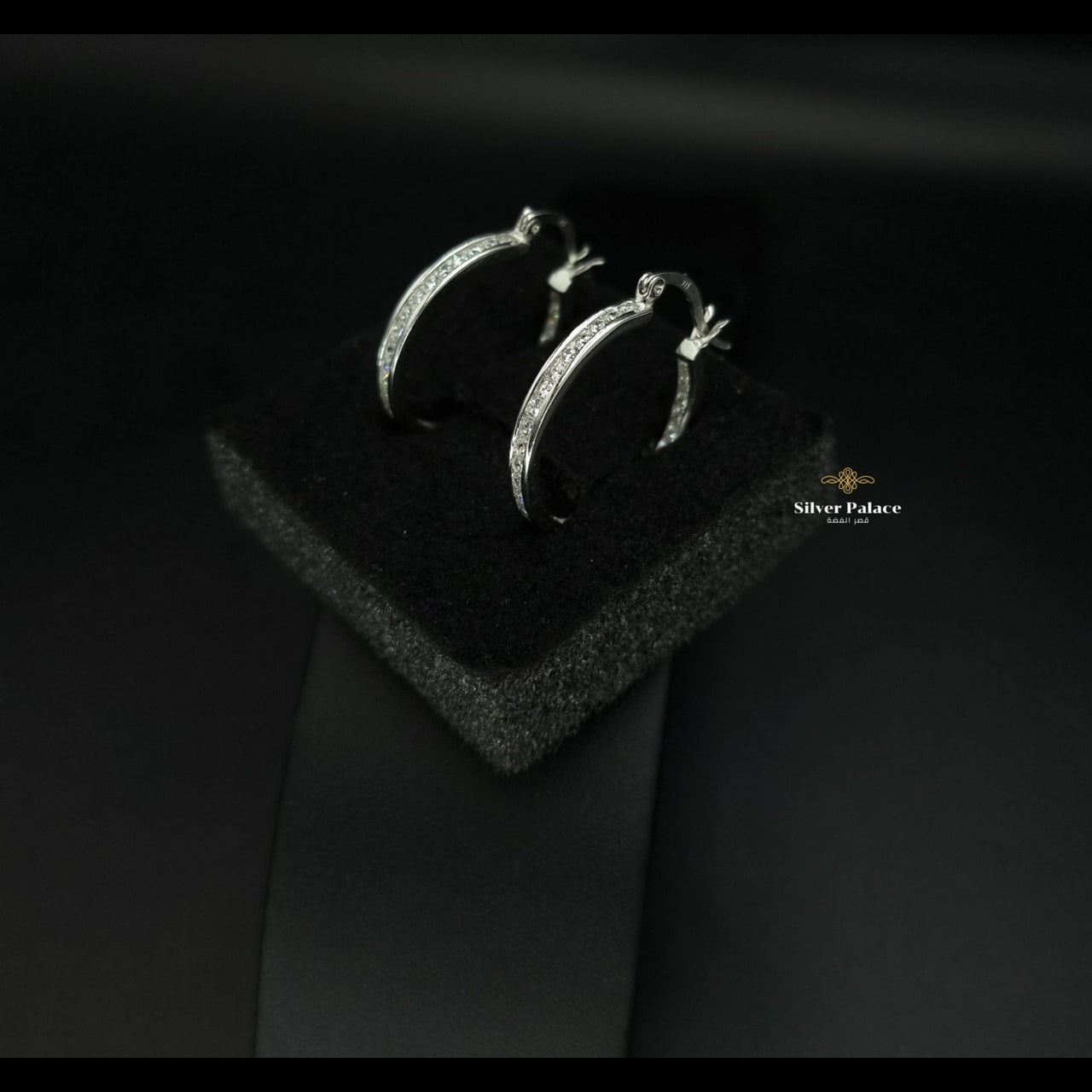 Ring Earrings with clear stones