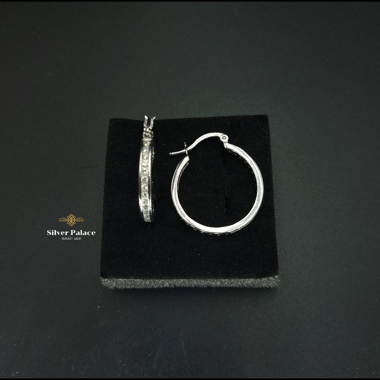 Ring Earrings with clear stones