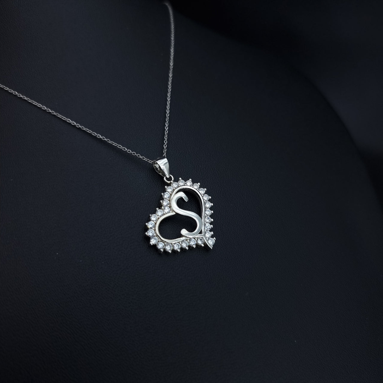 Letter S Heart Necklace