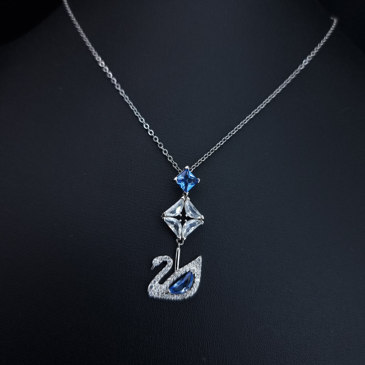 Swan Blue Stones Necklace