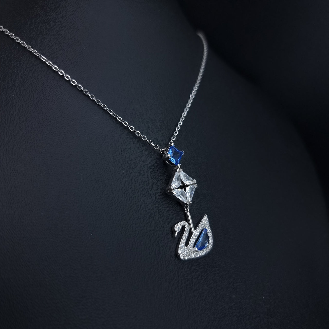 Swan Blue Stones Necklace