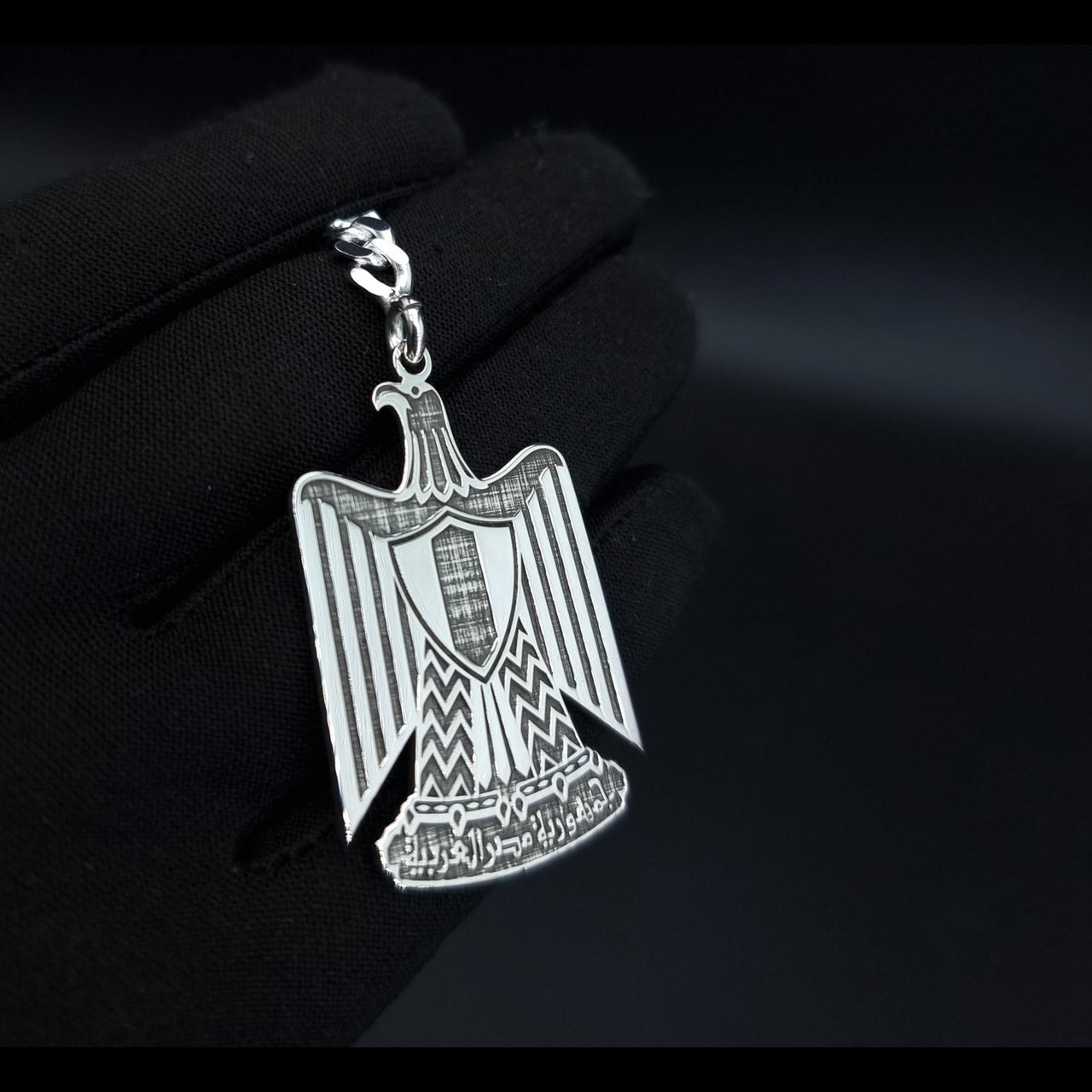 925 Silver - Egypt's Flag Eagle Keychain