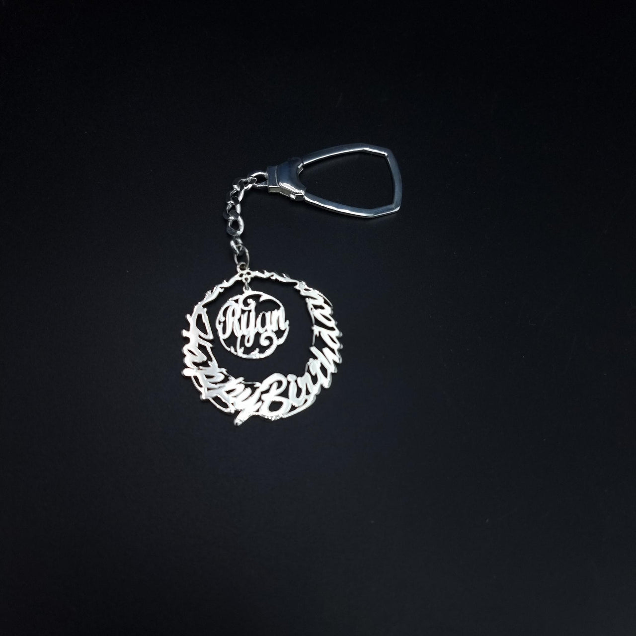 925 Silver - Personalised Keychain " Happy birthday"