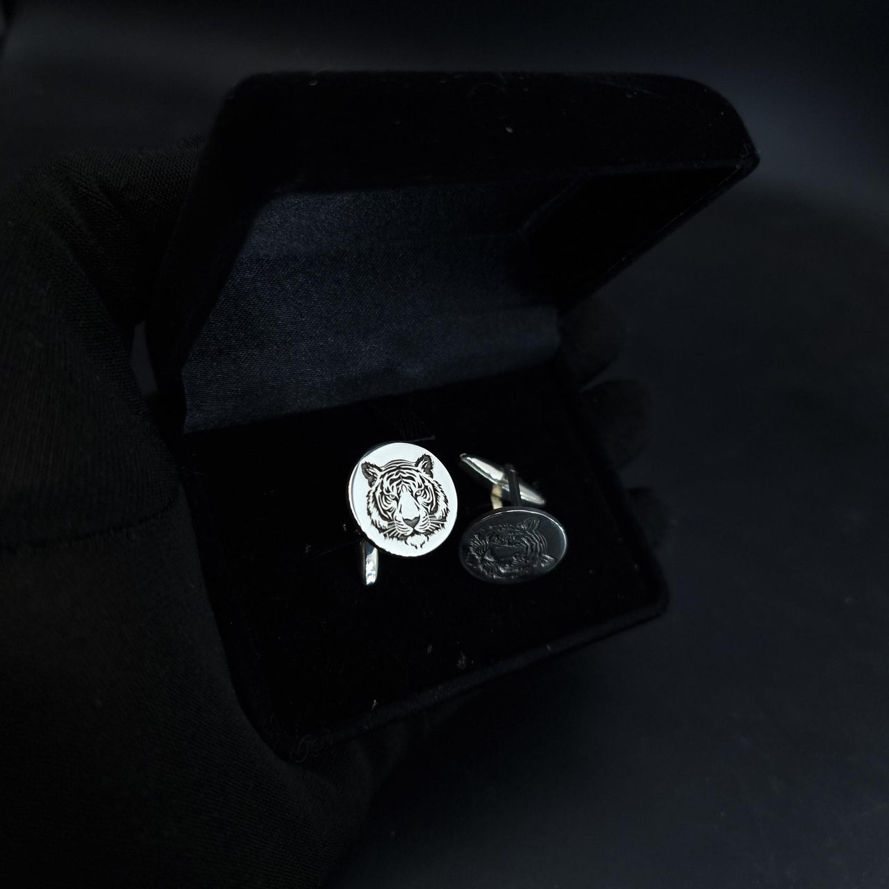 925 Silver - Tiger face cufflinks