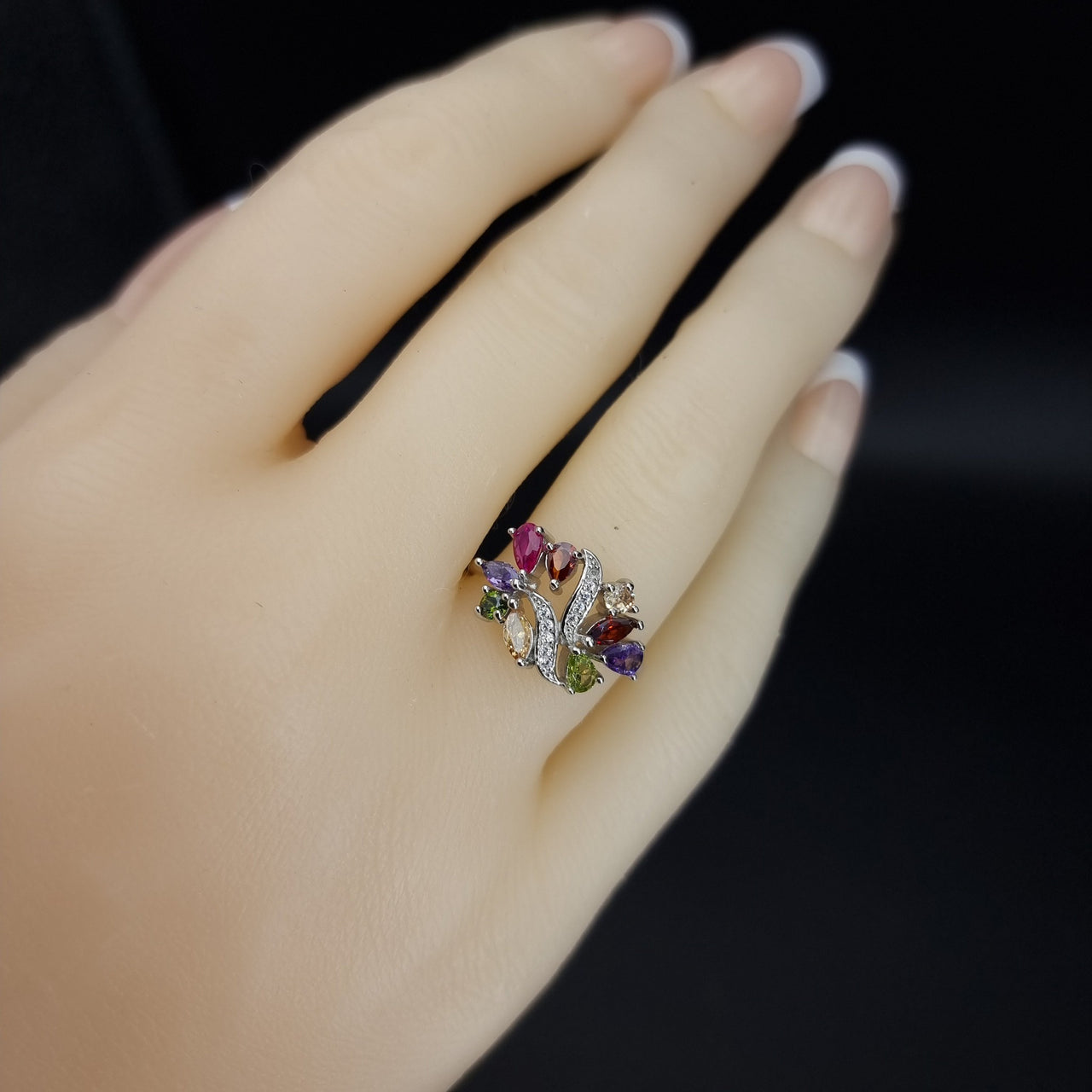 Colored Zircon Stones Ring 0170