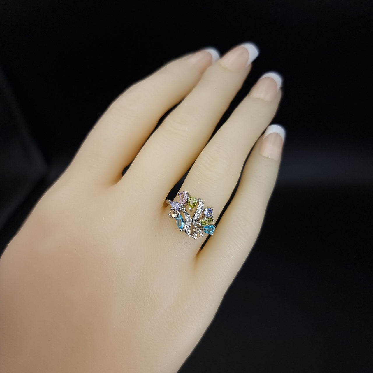 Colored Zircon Stones Ring 0171