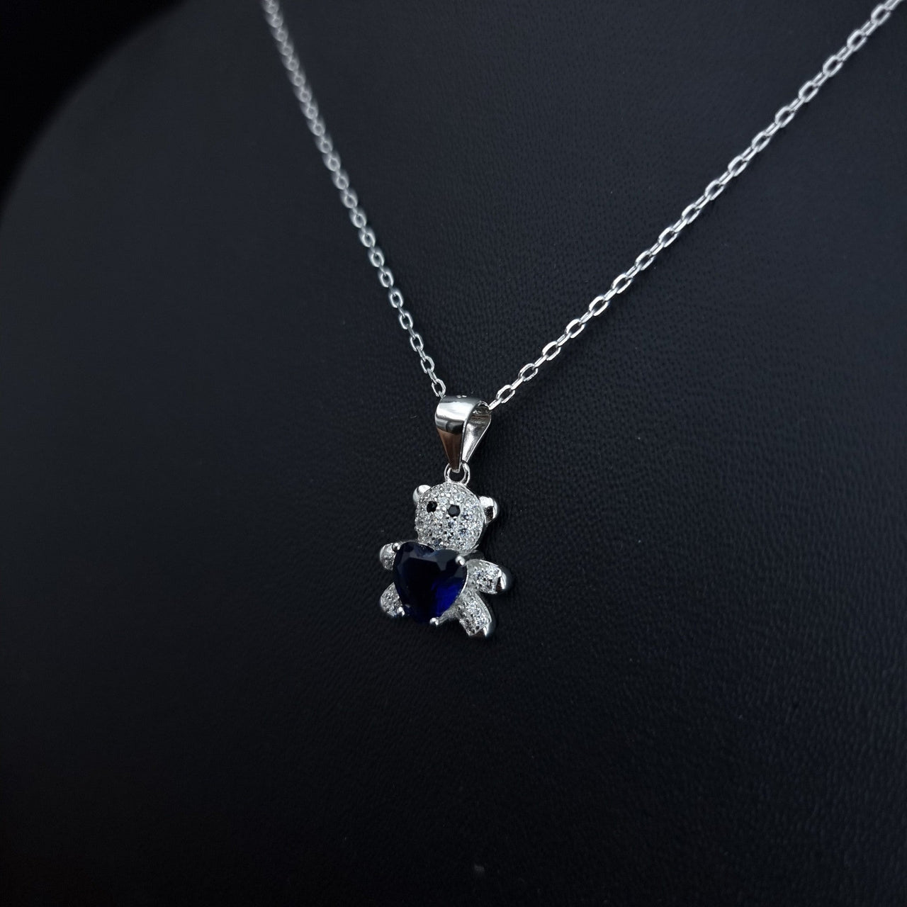 Dark Blue Bear Necklace