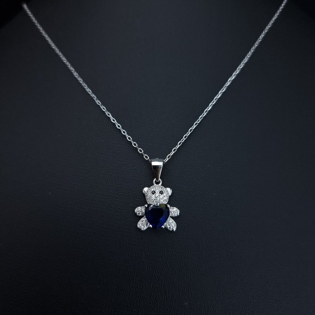 Dark Blue Bear Necklace