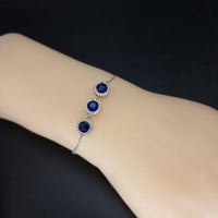 Thumbnail for Dark Blue Circular Zircon Stones Bracelet