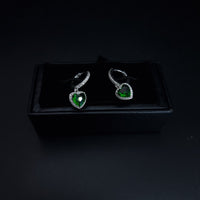 Thumbnail for Green Heart Zircon Stone Hoop Earring