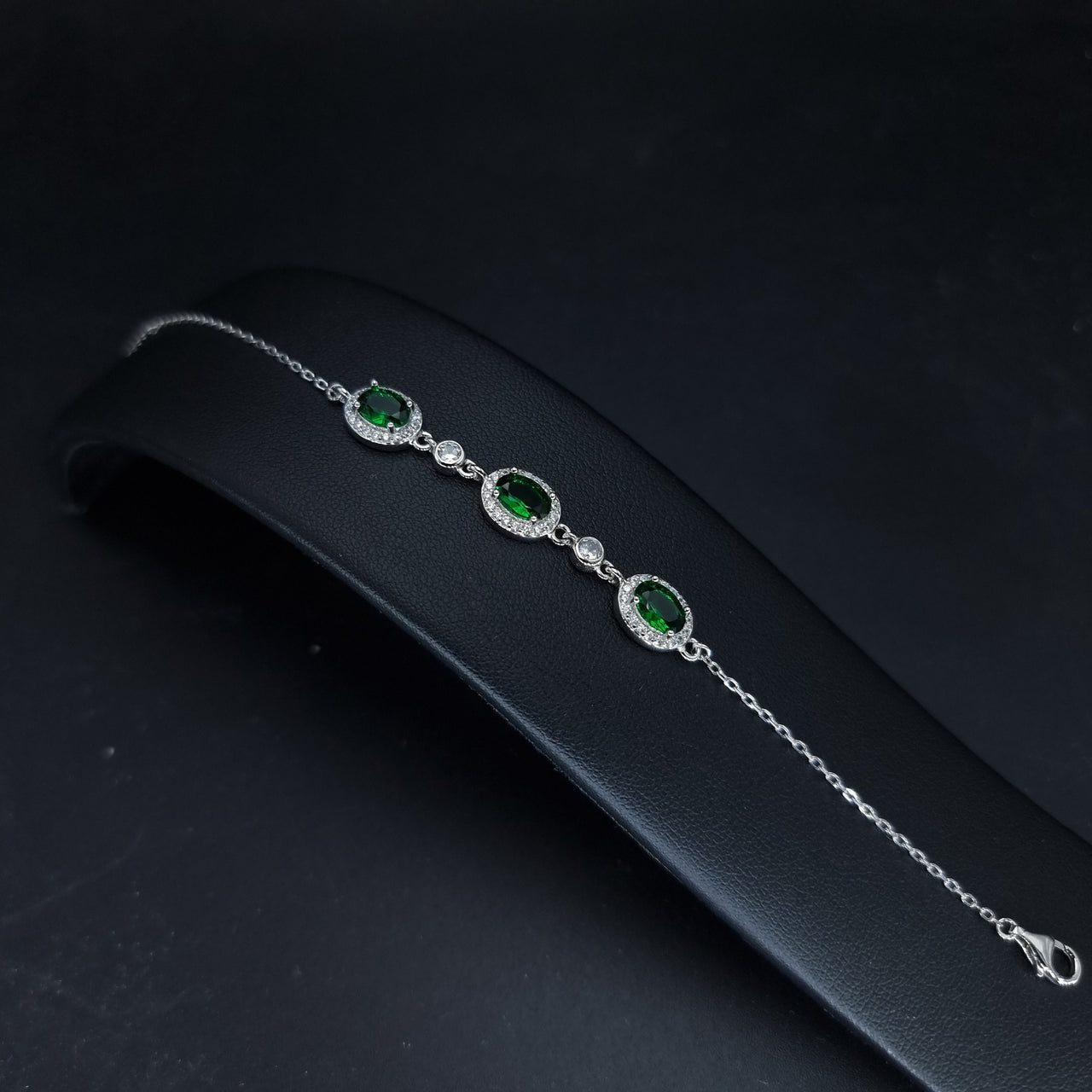 Green Oval Zircon Stones Bracelet