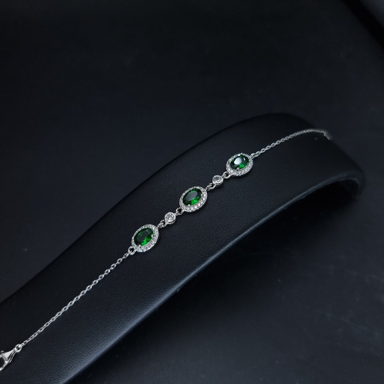 Green Oval Zircon Stones Bracelet