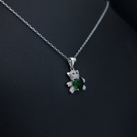 Thumbnail for Green Stone Bear Necklace