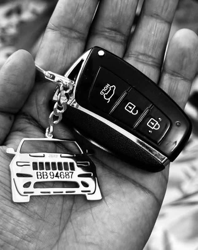 925 Silver personalized jeep car key chain