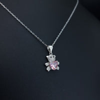 Thumbnail for Pink Stone Bear Necklace