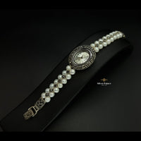 Thumbnail for SLPW0002 - Marcasite 925 Silver Fresh-Water Pearls Bracelet Watch For Women